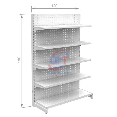 Kệ siêu thị tôn đục lỗ đơn 5 tầng- L120xH180 (cm) uy tín, giá rẻ