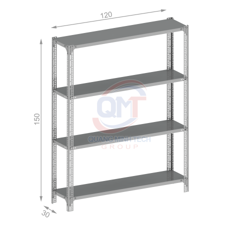Kệ V lỗ 4 tầng-L120W30H150 (cm) uy tín, bền đẹp , giá rẻ bất ngờ