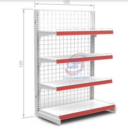 Kệ siêu thị tôn lưới đơn 4 tầng 150x90 (cm) bền đẹp, chất lượng