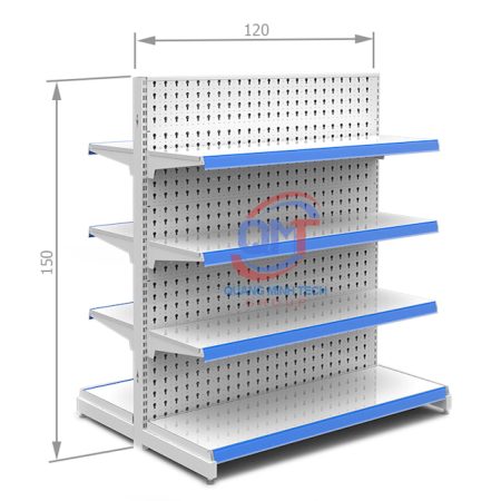 Kệ siêu thị tôn đục lỗ đôi 4 tầng- L120xH150 (cm) uy tín, giá rẻ nhất