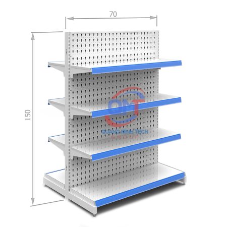 Kệ siêu thị tôn đục lỗ đôi 4 tầng- L70xH150 (cm) uy tín, giá rẻ nhất