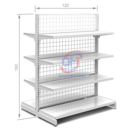 Kệ siêu thị tôn đục lỗ đơn 4 tầng L120xH150 (cm) bền đẹp, giá rẻ