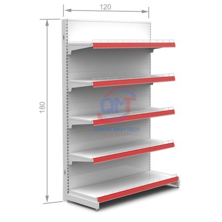 Kệ siêu thị tôn liền đơn 5 tầng 180x90 (cm) giá rẻ, uy tín nhất